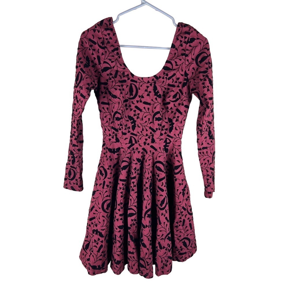 Modcloth Pink and Black Floral Mini Dress